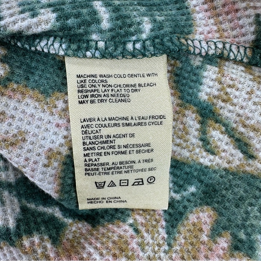 Anthropologie Pilcro Sz L Tee Ling Sleeves Waffle Henley Top NWT - Picture 16 of 17